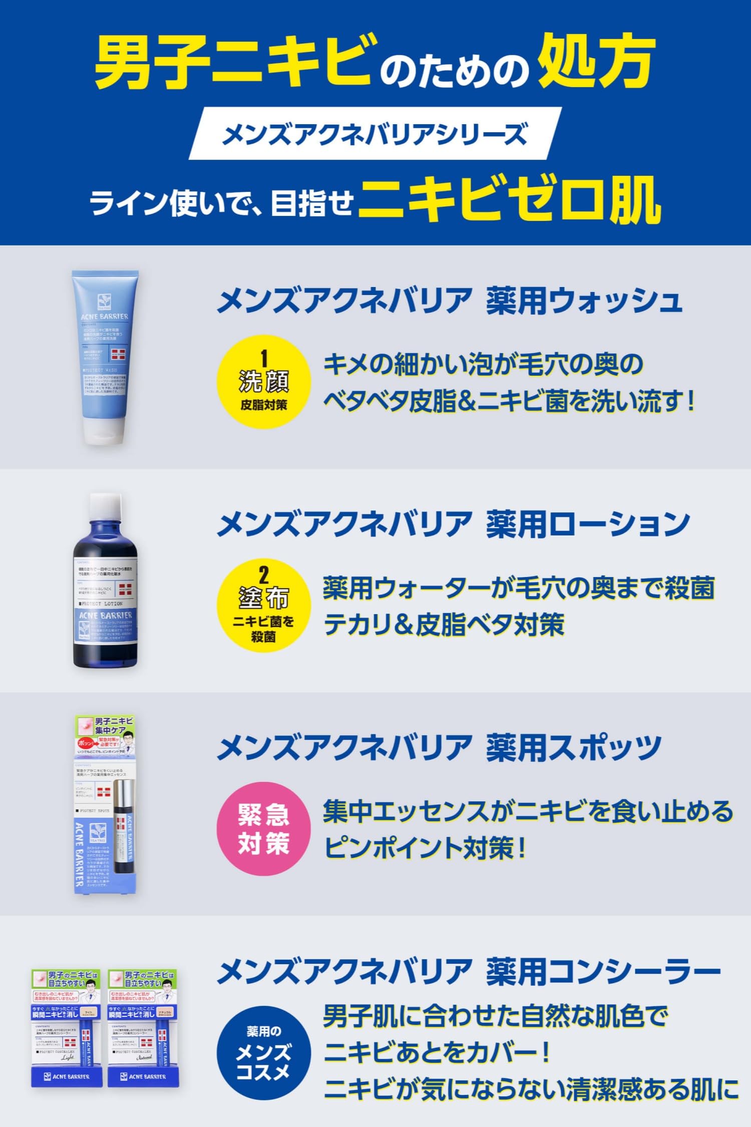Amazon.co.jp: メンズアクネバリア 薬用 ローション 男子ニキビ菌を